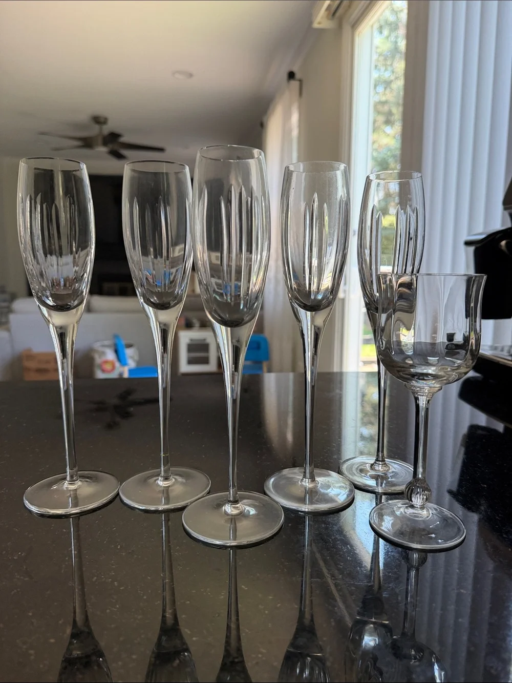 Mikasa Arctic Lights Champagne Flute - Faceted Crystal Stemware